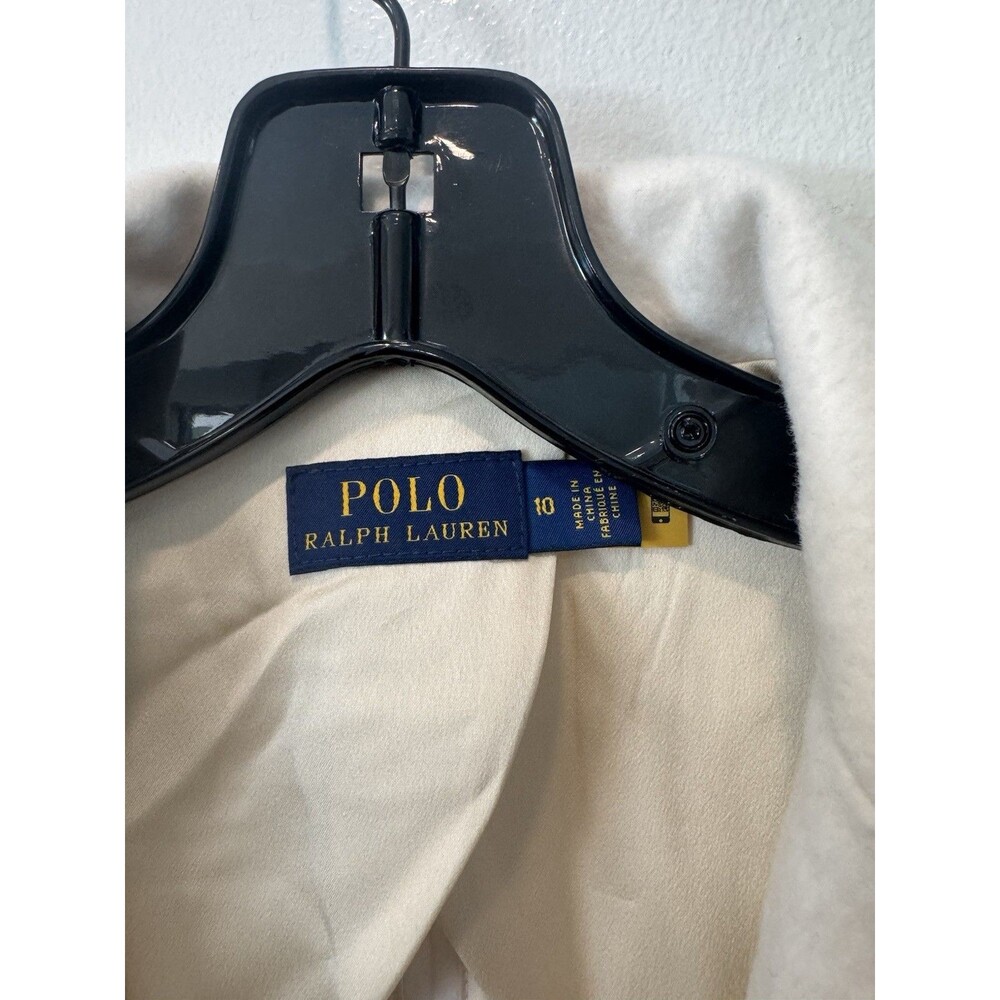 Polo Ralph Lauren Creme Crest Patch Wool Blend Blazer Women’s 10 Quiet Luxury - Picture 5 of 14